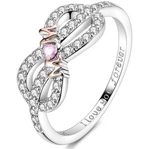 Sterling Silver Mom Infinity Ring